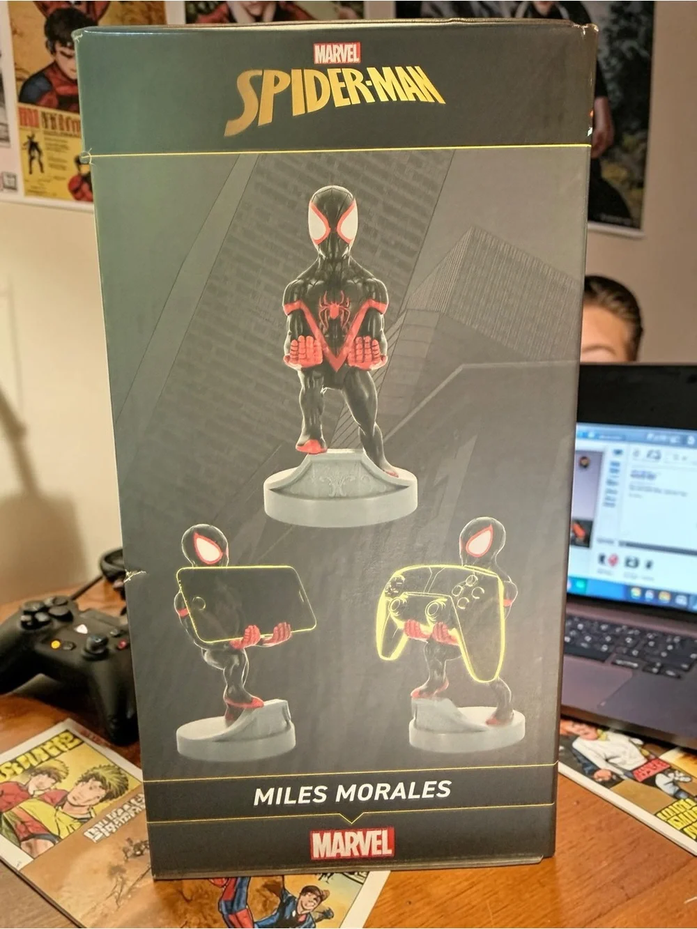 Miles Morales Spider-Man Cable Guy Controller Devise Phone Holder New